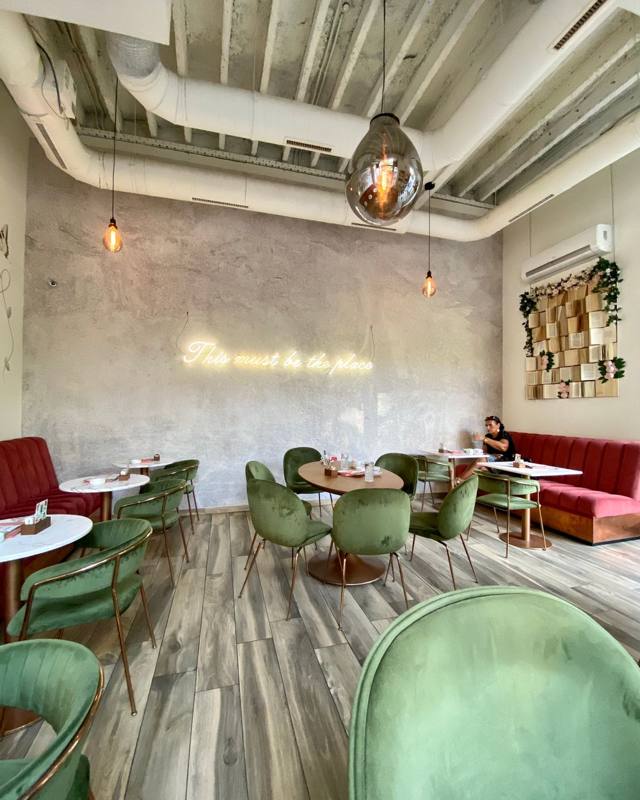 A bright cafe interior